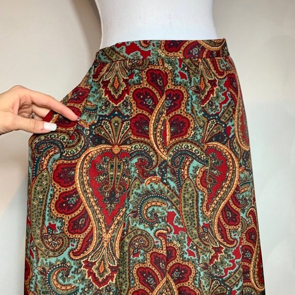 VTG NWT Russ Perfectly Paisley Midi Skirt 10 - Picture 6 of 7